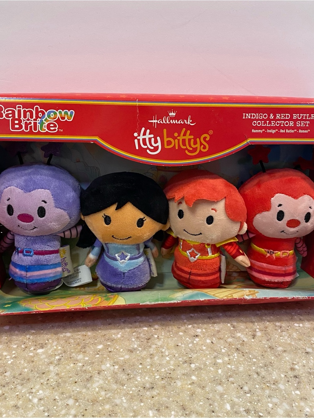 Hallmark itty bittys Rainbow Brite Plush Set - Purple, Black, Red, Orange